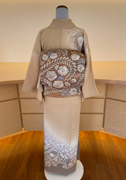 訪問着と袋帯と帯締め・帯揚げセット【正絹】（Used)　優美な辻ヶ花絞りkimono/K20260127　