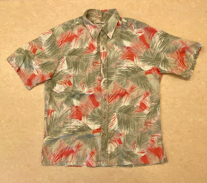 Vintage Cooke Street Aloha Shirt - Reverse Print Palm Tree - Size L Made in Hawaii aloha/A20260128